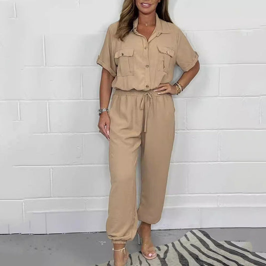 Women’s Short Sleeved Utility Jumpsuit