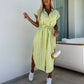 🔥Women's Casual Striped Tie Waist Shirt Dress with Pocket✈️📦Buy 2 free shipping