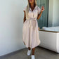 🔥Women's Casual Striped Tie Waist Shirt Dress with Pocket✈️📦Buy 2 free shipping