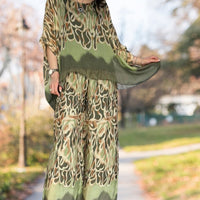 🦋50% off🩵 Printed top and wide-leg trousers set