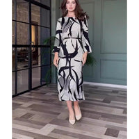 💕HOT SALE 50% OFF 💕Elegant Round Neck Stretch Dress with Belt