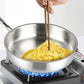 Multifunctional Non-coated Stainless Steel Frying Pan