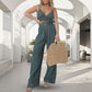 Spaghetti Strap Top Wide Leg Pants 2-Piece Set