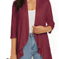 Solid color cardigan stretch blazer