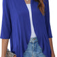 Solid color cardigan stretch blazer