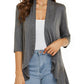 Solid color cardigan stretch blazer