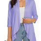 Solid color cardigan stretch blazer