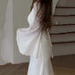 Elegant white dress for women with bell sleeves