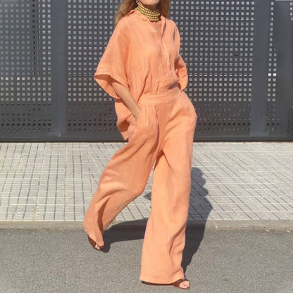 🔥2025 HOT SALE✨Women's Casual Cotton Linen Two-Piece Set