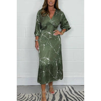 🌴Summer Specials🥰V-Neck Long Sleeve Midi Dress