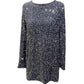 🎁Gift Choice - Long Sleeve Loose Sequined Tie-back Dress