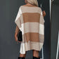 Women's Color Block Plaid Cape Loose Sweater