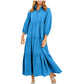Women's Plus Size Casual Lapel Long Dress