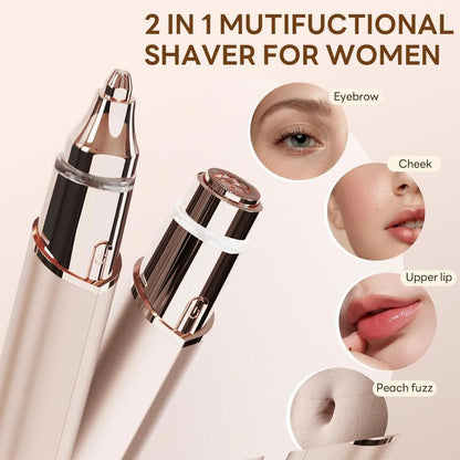 💖 2-in-1 Facial Hair Remover & Eyebrow Trimmer – Precise, Gentle & Easy-to-Use for Smooth Skin ✨🌸