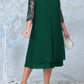 🌸Spring Specials💐 Women's Embroidered Chiffon Splicing Round Neck Dress
