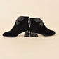 🔥New Year Specials🔥Shiny Bowknot Pointed Toe Chunky Ankle Boots