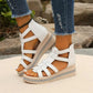 Wedge sandals with rhinestone decoration