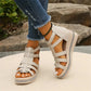 Wedge sandals with rhinestone decoration