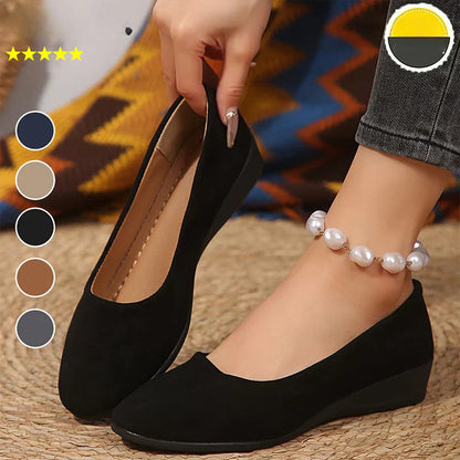 🎁Hot Sale 50% OFF⏳Elegant Lightweight Anti-Slip Low Heel Wedge Shoes