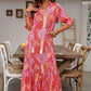 👗V-Neck Bohemian Side Split Flowy Dress