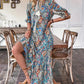 👗V-Neck Bohemian Side Split Flowy Dress