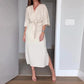 💃Women’s Elegant Waist Tie Side Slit V-Neck Dress