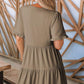 🔥2026 Summer Hot Sale 40% OFF🌈Women's V Neck Ruffle Casual A-Line Flowy Swing Shift Dress
