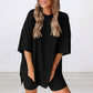 🌸Casual Oversized 2-Piece Lounge Set with Crewneck & Split Hem💃