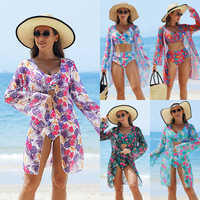 🏖️Summer Hot Sale 49% OFF🌼Women's Fashion Multicolor Printed Bikini Swimsuit 3 Piece Set