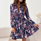 💖Hot Sale 50% OFF🌸Floral Pattern Waist-Cinching Ruffled Shirt Dress