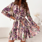 💖Hot Sale 50% OFF🌸Floral Pattern Waist-Cinching Ruffled Shirt Dress