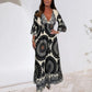 🔥Women's Retro Boho Deep V-Neck Maxi Dress🔥
