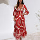 🔥Women's Retro Boho Deep V-Neck Maxi Dress🔥