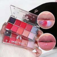 10 Color Long Lasting Glossy Lip Gloss Palette