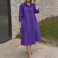 Women's Casual Solid Color Dress with Convenient Pockets