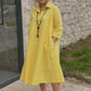 Women's Casual Solid Color Dress with Convenient Pockets