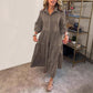 Women's Casual Lapel Puffy Shirt Dress