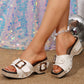 Women’s Wedge Slide Sandals with Studded Strap