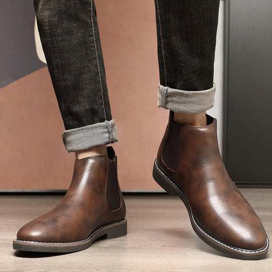 👞Vintage Faux Leather Chelsea Boots for Men
