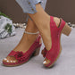 ⏰Last Day Hot Sale 50%!!🎁Women's Casual Floral Hollow Out Slope Heel Sandals