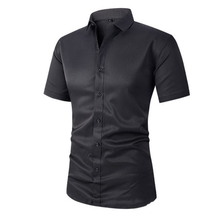 Men's Short Sleeve Dress Shirt – Dressed up, not stressed. Soft stretch, no iron needed. Looks great with chinos or dress pants. Perfect for birthdays, anniversaries or Sunday best. ✨👔