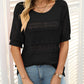 🎉This week's Special Sales - 49% OFF✨Women's Round Neck Hollow Knit Crochet Short Sleeve Sweater