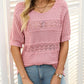🎉This week's Special Sales - 49% OFF✨Women's Round Neck Hollow Knit Crochet Short Sleeve Sweater