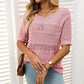 🎉This week's Special Sales - 49% OFF✨Women's Round Neck Hollow Knit Crochet Short Sleeve Sweater