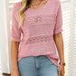 🎉This week's Special Sales - 49% OFF✨Women's Round Neck Hollow Knit Crochet Short Sleeve Sweater