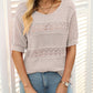 🎉This week's Special Sales - 49% OFF✨Women's Round Neck Hollow Knit Crochet Short Sleeve Sweater