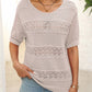 🎉This week's Special Sales - 49% OFF✨Women's Round Neck Hollow Knit Crochet Short Sleeve Sweater