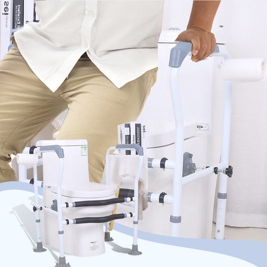 🚽🛡️ Getting up and down shouldn't be a struggle — these toilet safety rails give seniors the support they need. Tool‑free installation, anti‑slip suction cups, and built‑in paper holder. 🏠