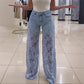 💃Summer fashion forward🌸🔥 Lace spliced jeans