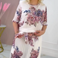 ⏰Exclusive Limited - Time Luxury Drop! Exquisite Women's Floral Print Round Neck Pleated Dress